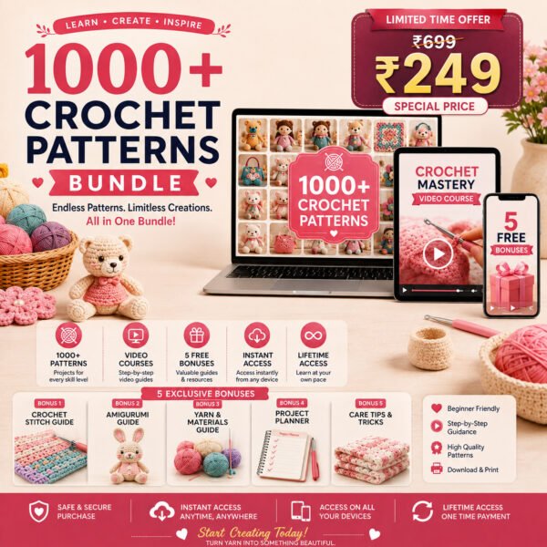 1000+ Crochet Patterns Bundle | Amigurumi, Crafts & DIY Crochet Projects