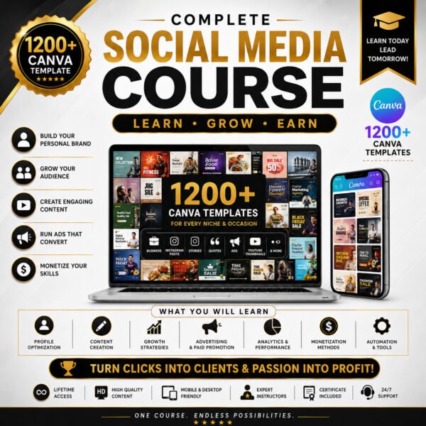 1200+ Canva Templates Bundle | Social Media, Business & Marketing Templates